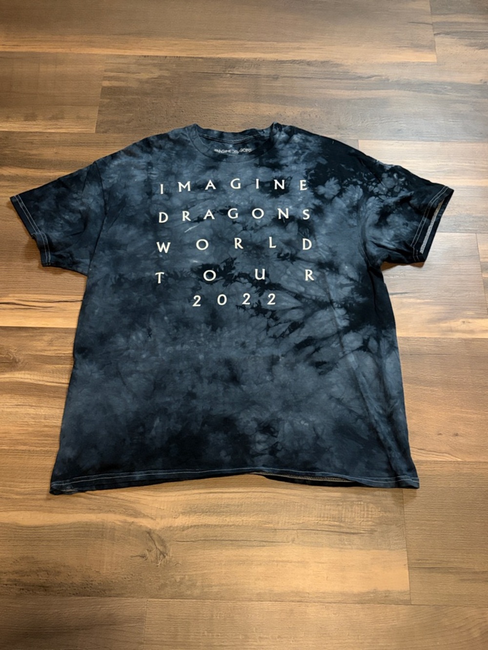 Mens Imagine Dragons World Tour 2022 Black Tie Dye Band Short Sleeve Size XL